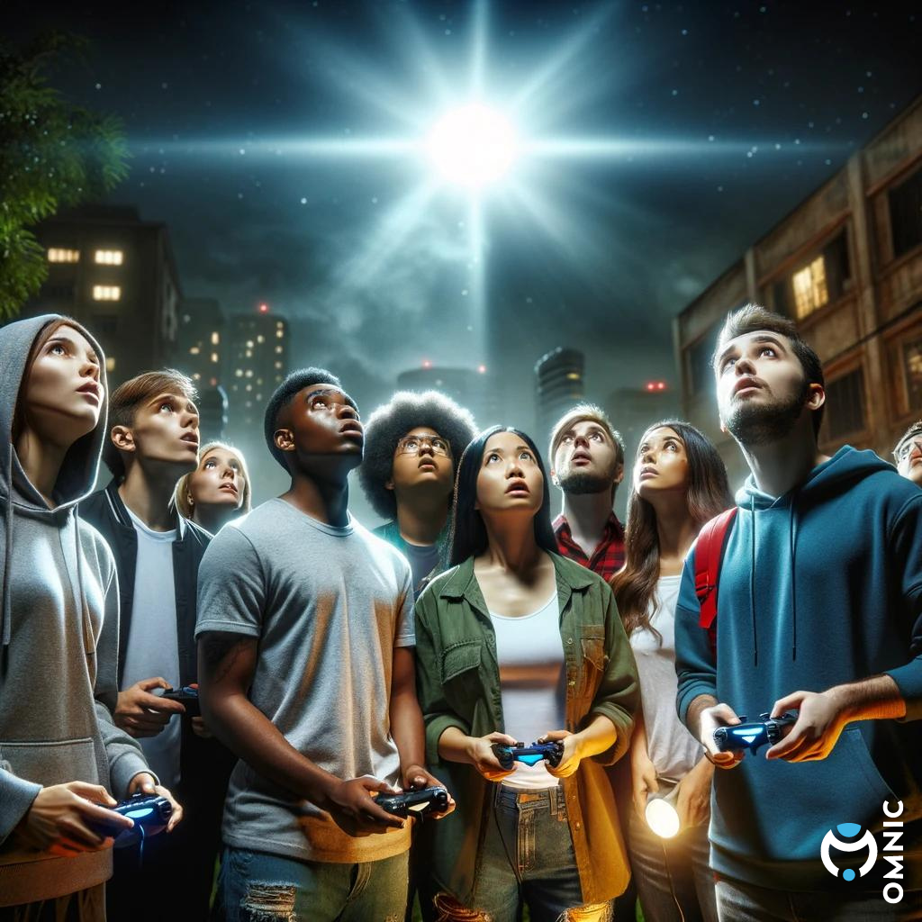 Esports Players Looking into the Sky