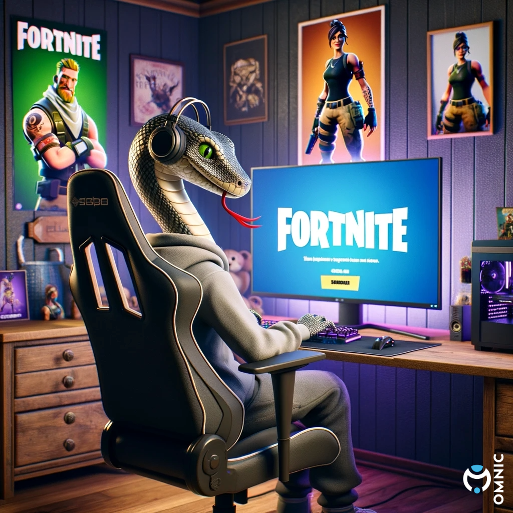 Snake Playing Fortnite